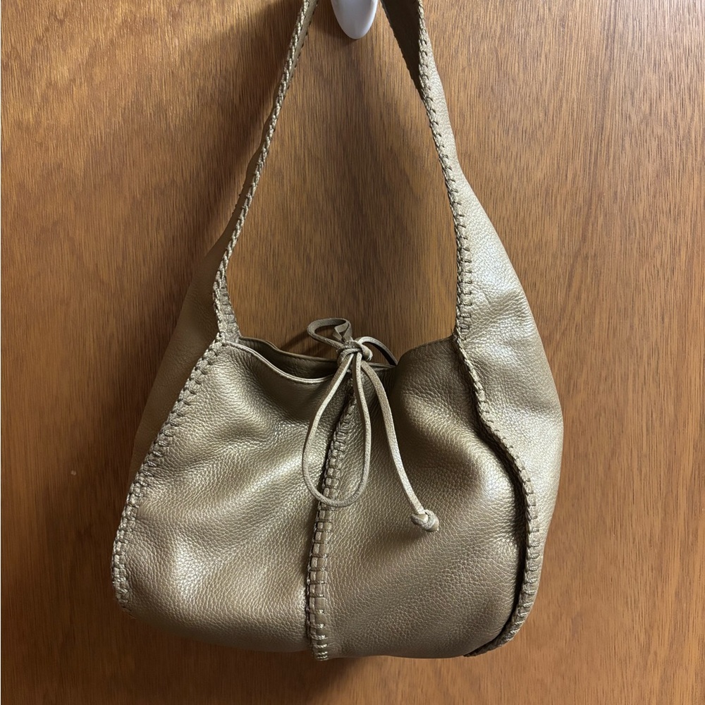 Fatto A Mano by Carlos Falchi Chic Taupe Leather Hobo Bag
